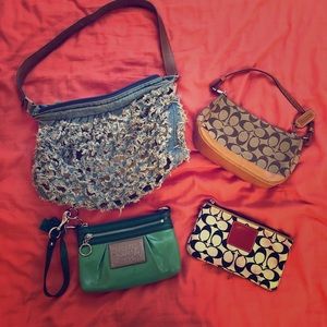 Lot of vintage coach / versus Versace bags 90s